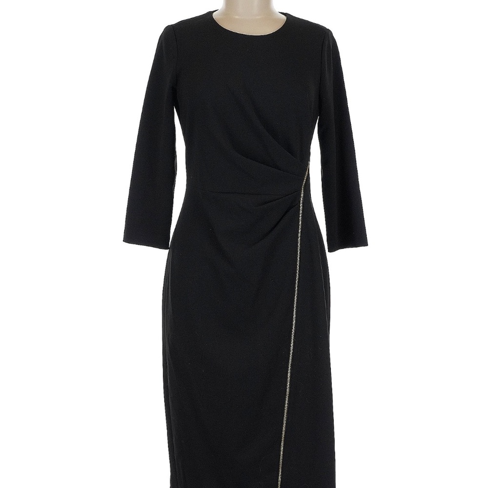 Calvin Klein Black Asymmetrical Sheath Dress